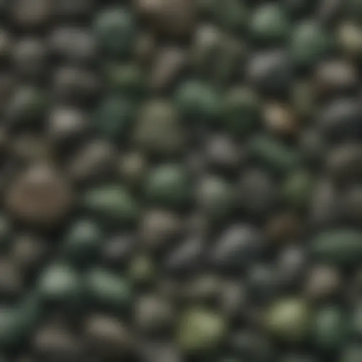 Comparison chart displaying various dark green rock types and their distinguishing features