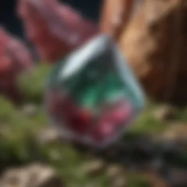 Detailed illustration highlighting the unique crystal structure of elbaite tourmaline.