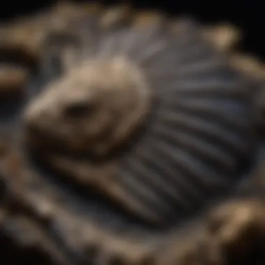 Exquisite Fossil Details Illuminated by UV Rays Detailed Fossil Specimen under UV Light