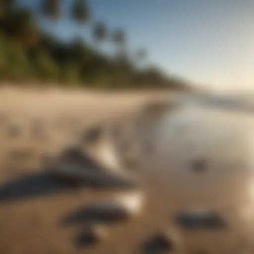 A pristine beach where shark teeth can be found along the shoreline