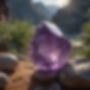 Dream Amethyst in Nature An artistic representation of dream amethyst in its natural geological setting.