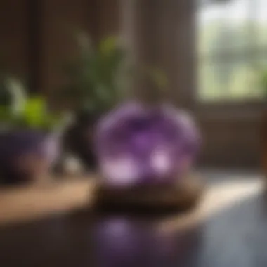 Dream Amethyst in Meditation A tranquil scene featuring dream amethyst used in a meditative space.