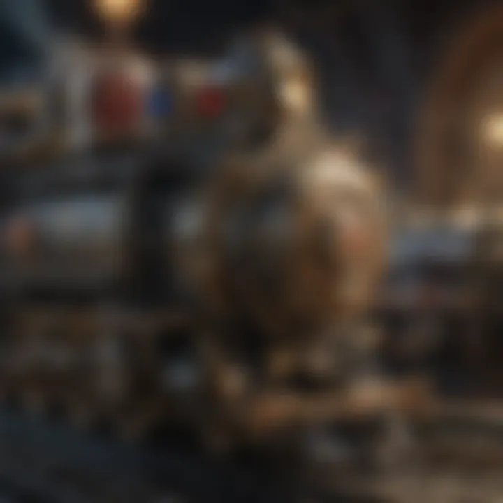 Sparkling gemstones adorning the birthday train engine