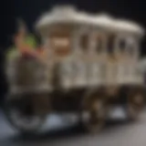 Elegant porcelain figurine of a birthday train cart