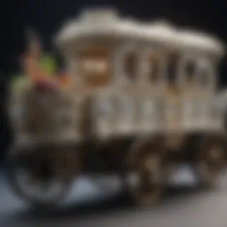 Elegant porcelain figurine of a birthday train cart