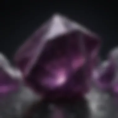 Dark purple crystal surrounded by mystical aura