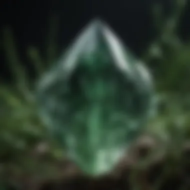 Enigmatic Green Crystal Close-Up