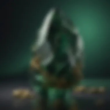 Glistening Beauty of the Dark Green Crystal Exquisite dark green crystal with gold flecks glistening in the light