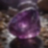 Enigmatic Reflections of Purple Sparkle Rock