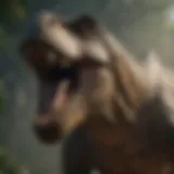 Ferocious Tyrannosaurus Rex in Jurassic Park