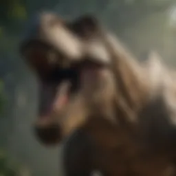 Ferocious Tyrannosaurus Rex in Jurassic Park