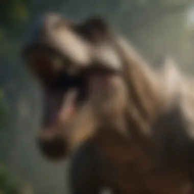 Ferocious Tyrannosaurus Rex in Jurassic Park