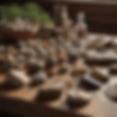 A collection of stunning rocks and fossils displayed on a wooden table