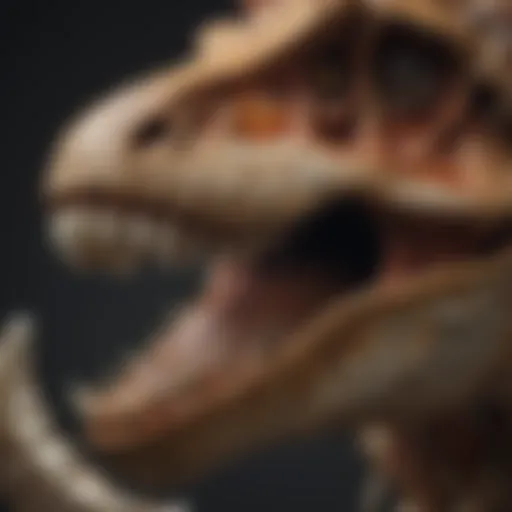 Detailed close-up of a T. Rex tooth showcasing its unique structure