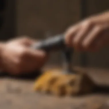 An expert using a Dremel tool for rock polishing