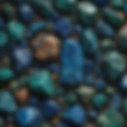 Vibrant blue and green hues of azurite and chrysocolla crystals