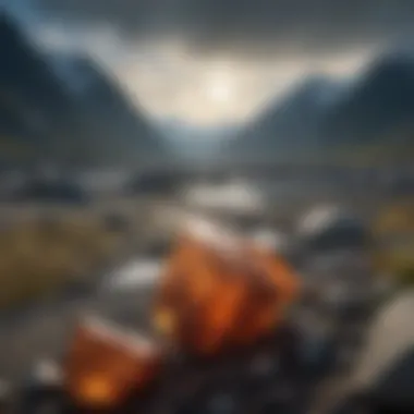 Landscape of Alaska featuring a gem-rich mining area surrounded by stunning vistas