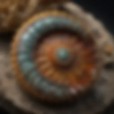 Craftsman meticulously polishing ammonite gemstone