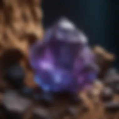 Revealing Unique Mineral Features with Ultraviolet Light Small ultraviolet light illuminating unique mineral features