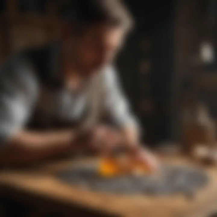 Craftsman delicately setting a vibrant stone into a necklace