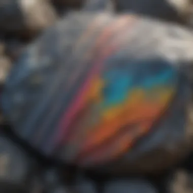 Vibrant Colors on Slate Rock Artistic photograph of a slate rock with vibrant colors