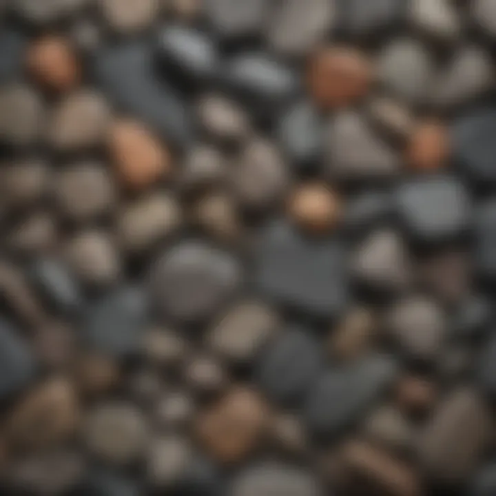 Display of various slate rocks showcasing photographic techniques
