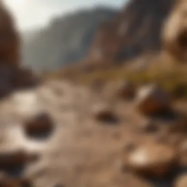 Natural landscape featuring brown stone formations