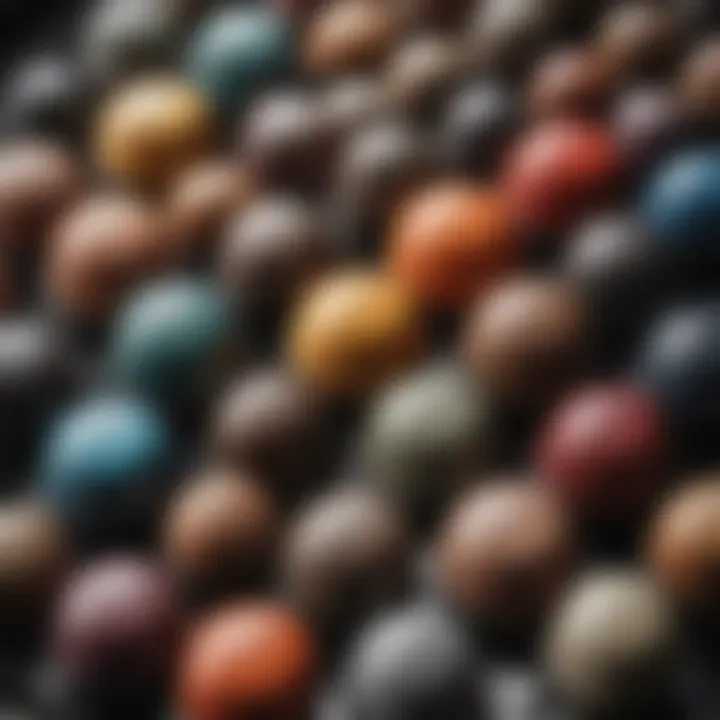 Close-up of different types of compound polish