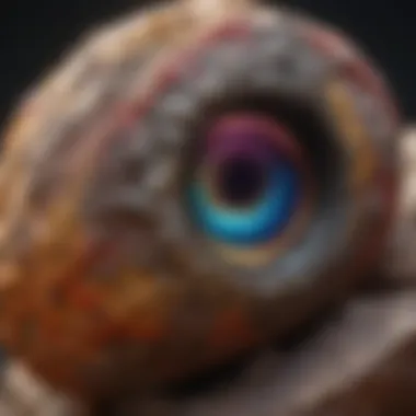 Loupe light illuminating a colorful rock specimen