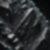 Close-up of obsidian showcasing its glassy texture and sharp edges