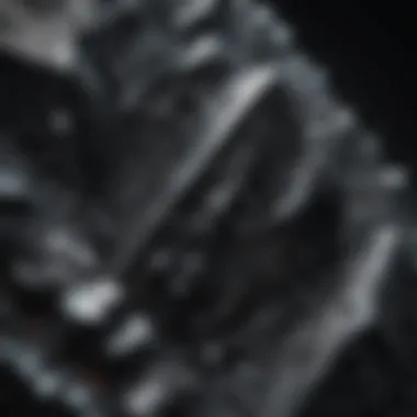 Close-up of obsidian showcasing its glassy texture and sharp edges