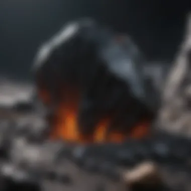 Geological Formation of Obsidian Natural formation of obsidian in volcanic landscape