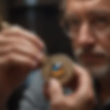 An artisan skillfully applying a bezel setting technique, demonstrating craftsmanship and precision in jewelry making.