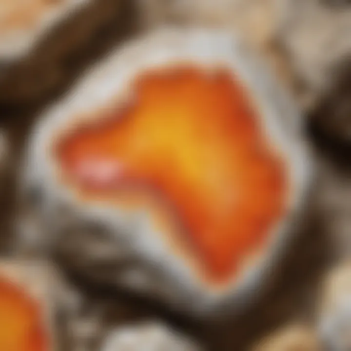 Geological map with highlighted calcite-rich areas for collectors