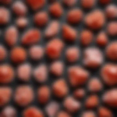 A collection of calcite red specimens elegantly displayed for appreciation.