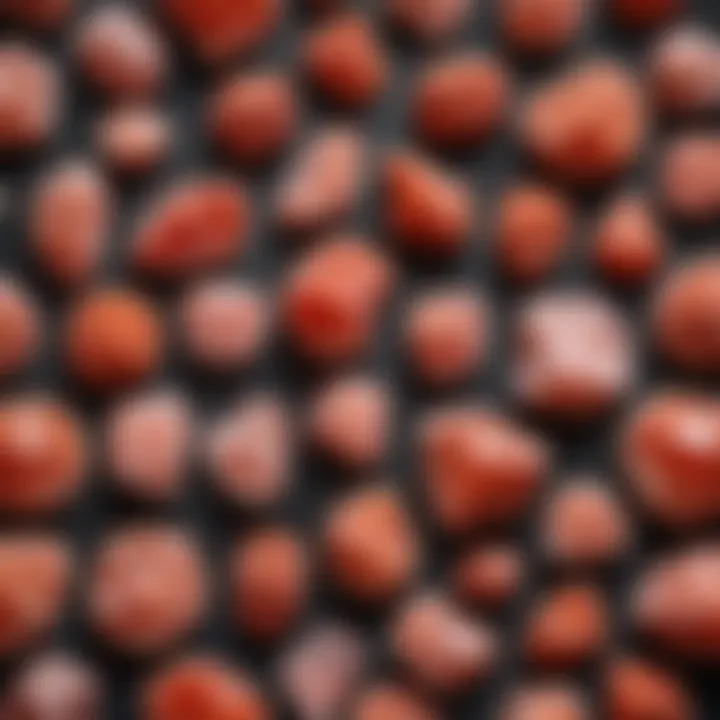 A collection of calcite red specimens elegantly displayed for appreciation.