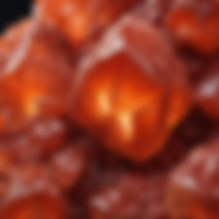 A vibrant specimen of calcite red showcasing its distinctive color variations.
