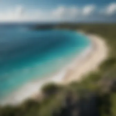 An aerial view of the stunning Dominican Republic coastline where larimar is sourced