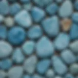 A close-up of larimar stones showcasing their unique blue hues