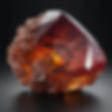 Close-up of a rare gemstone showcasing its unique features and colors.