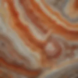 Close-up of Crazy Lace agate showcasing intricate patterns