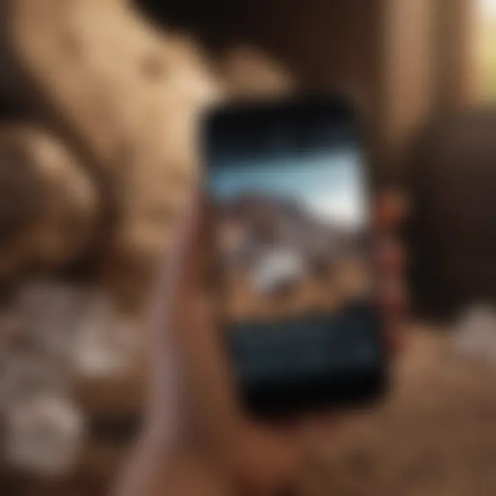 A visually appealing interface of a mobile crystal identification app.