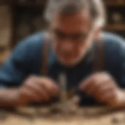 Craftsman using precision Dremel fitting on fossil specimen