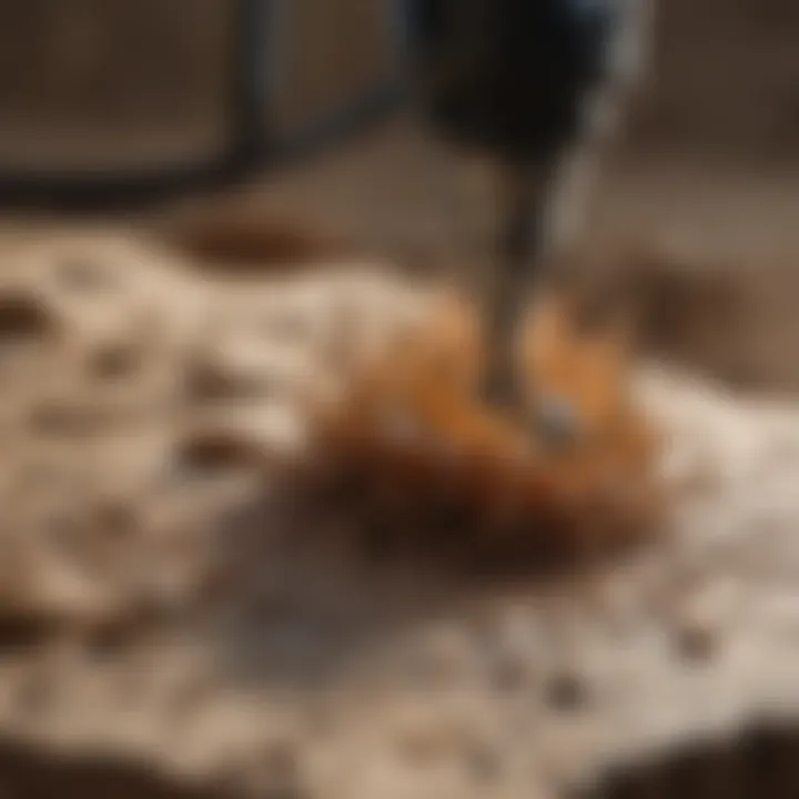Dremel fitting in action on intricate fossil surface
