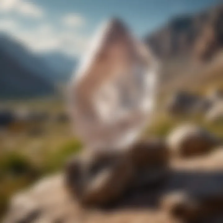 Drewsey quartz in its natural habitat within a rocky landscape