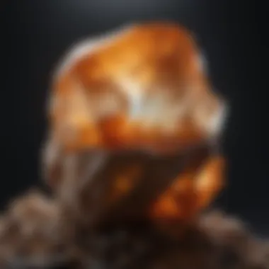 Ethereal Glow: Illuminated rock specimen showcasing unique mineral composition