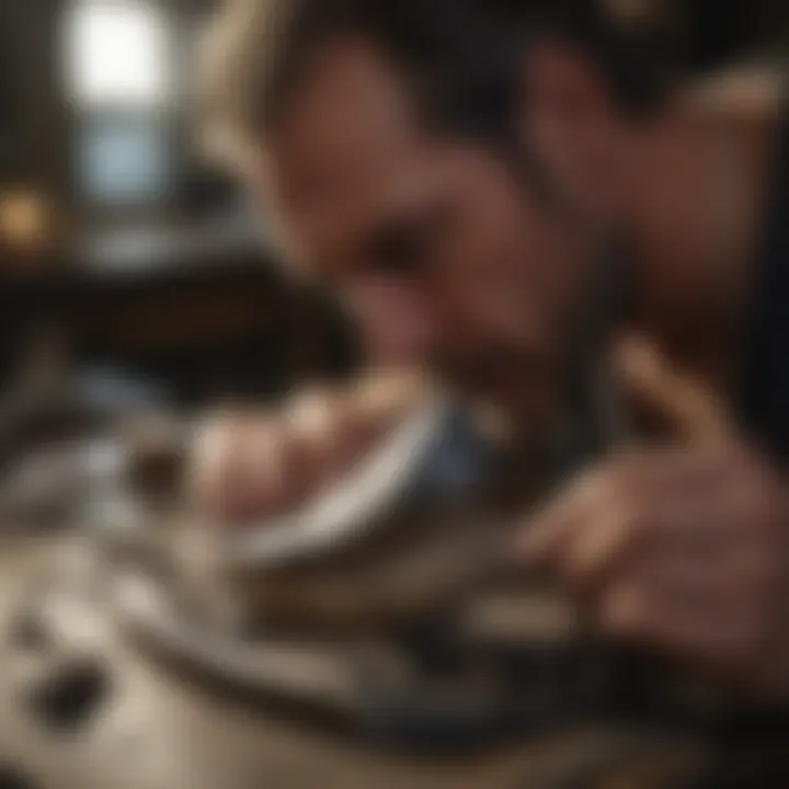 Artisan crafting a megalodon tooth necklace