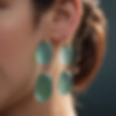 Exquisite Sea Glass Earrings Elegant flat sea glass earrings