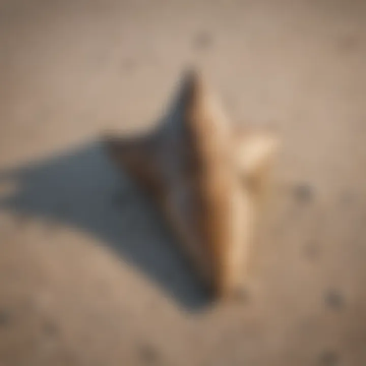 A fossilized shark tooth found on a Florida beach, representing one of the unique fossil types available.