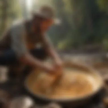 Gold Panning Process with Paydirt